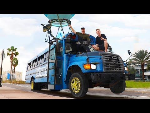 Surprising TFue With A Fortnite Battle Bus In Real Life